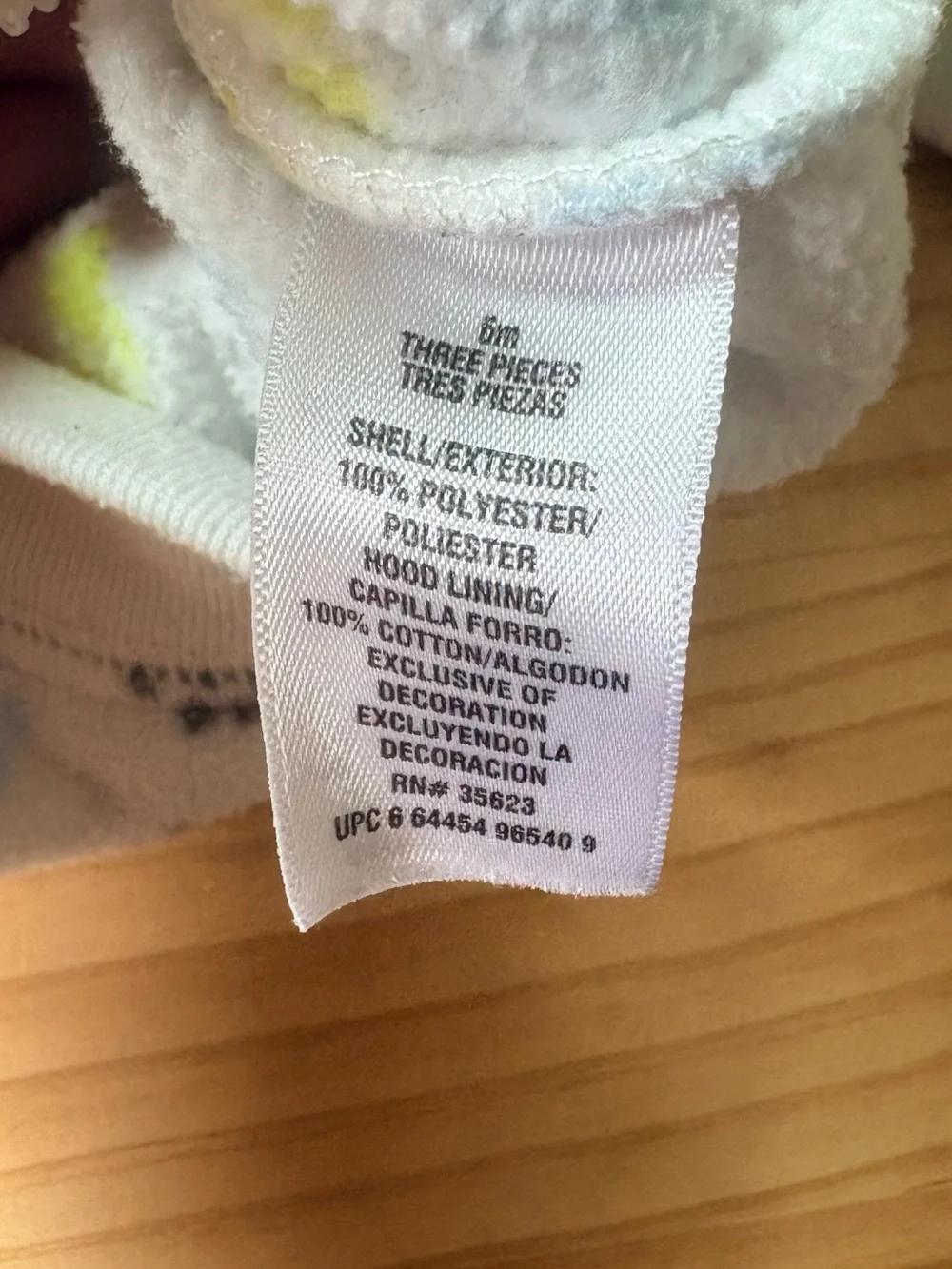 Carter's White Fleece Hoodie with Gray, Yellow & Blue Paw Prints